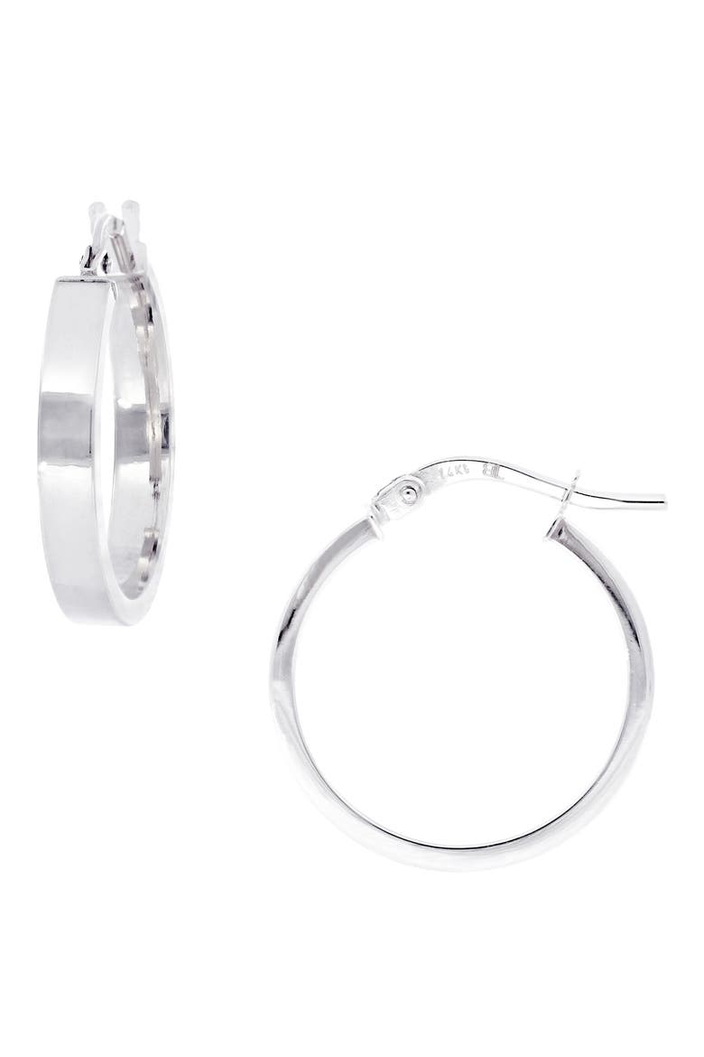 14K Gold Hoop Earrings (Online Trunk Show), Main, color, 14KW