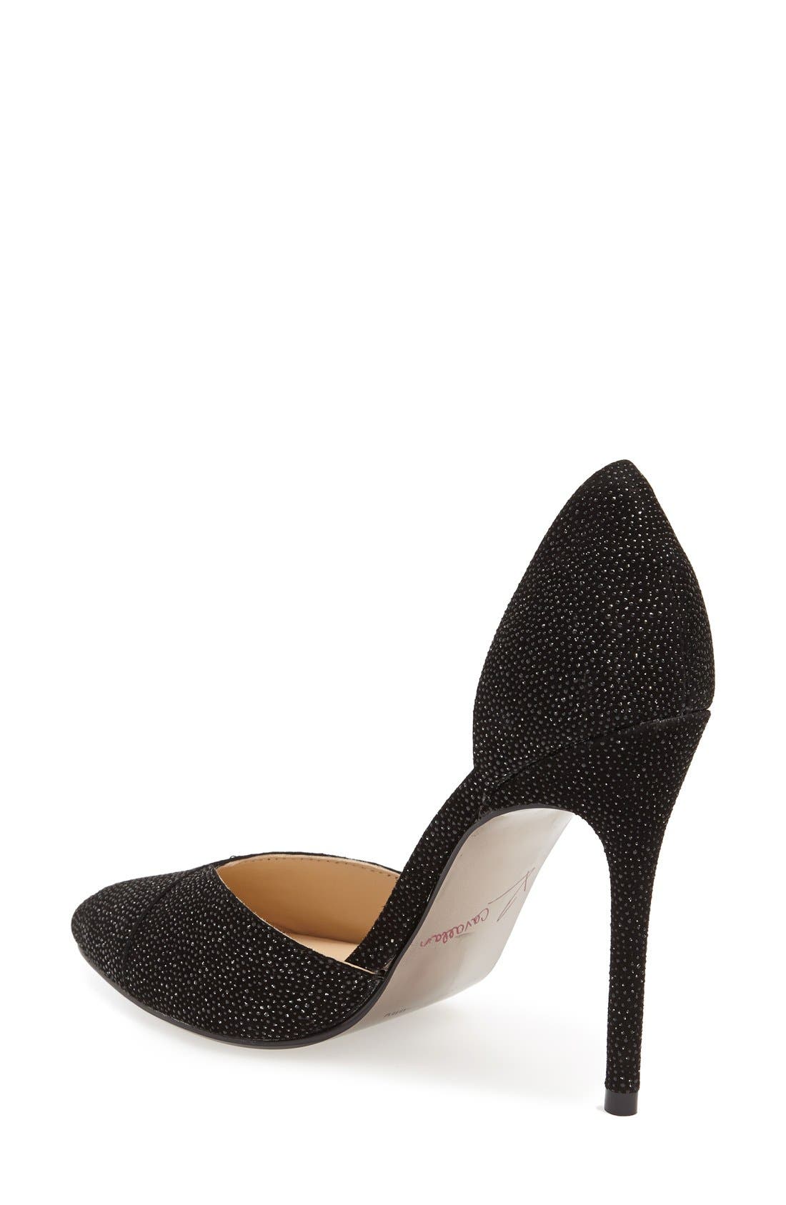 'Kamryn' d'Orsay Leather Pump, Alternate, color, BLACK