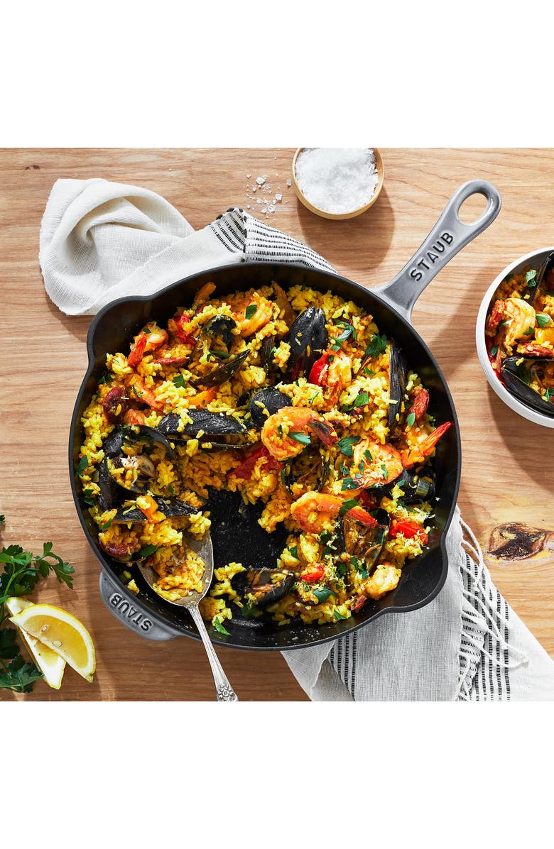 Staub 11-Inch Enameled Cast Iron Traditional Deep Skillet, Alternate, color, Graphite Grey