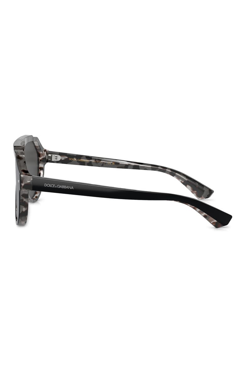 60mm Pilot Sunglasses, Alternate, color, DARK GREY
