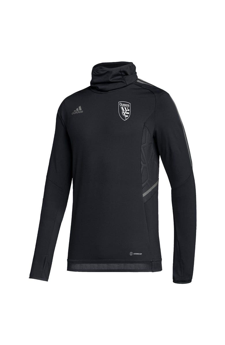 adidas Men's adidas Black San Jose Earthquakes COLD.RDY Raglan Warmup Pullover Jacket, Alternate, color, Black