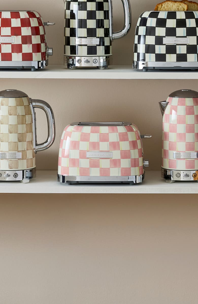 MACKENZIE CHILDS Rosy Check 2-Slice Toaster, Alternate, color, Rosy