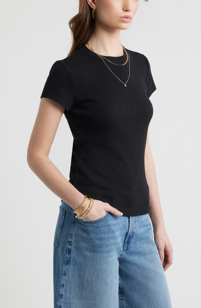 Treasure & Bond Tuckable Rib Baby Tee, Alternate, color, Black