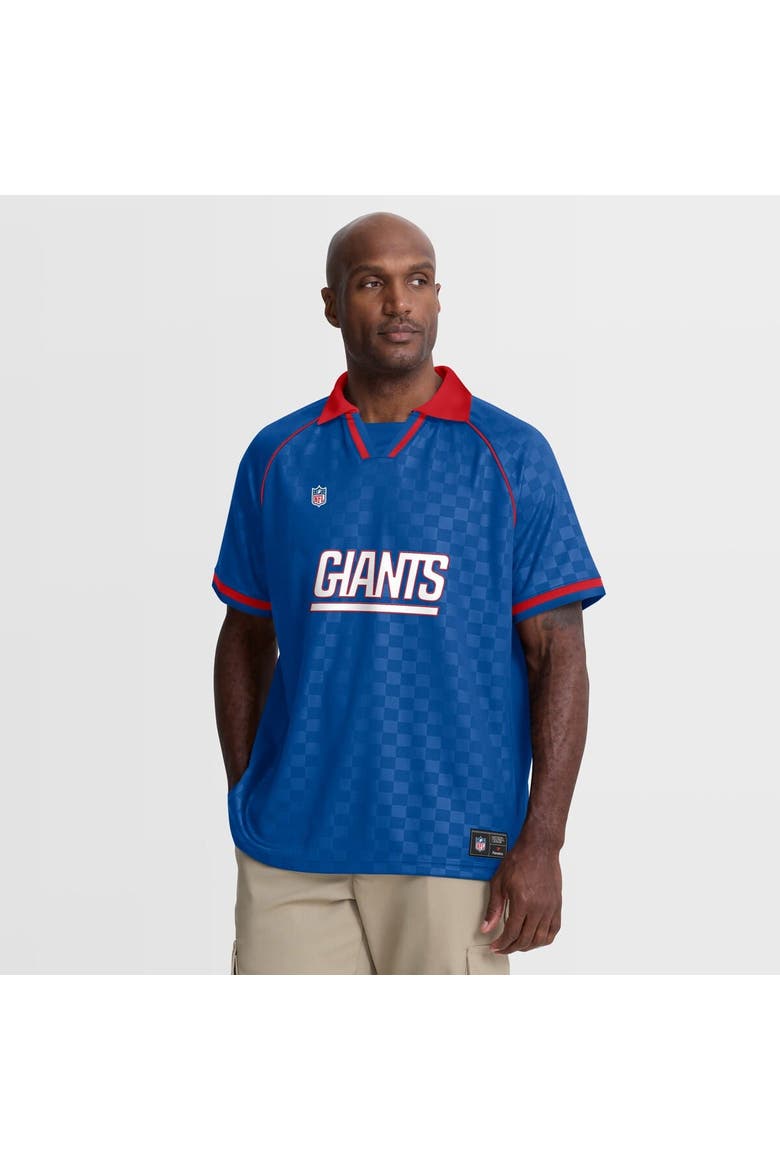 Men's Fanatics Royal/Red New York Giants Homerun Raglan V-Neck Polo, Main, color, Royal