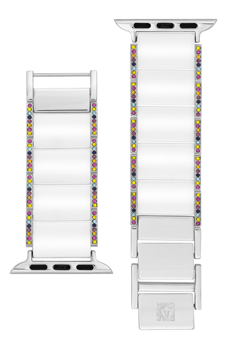 Anne Klein Ceramic & Crystal 12.7mm Apple Watch<sup>®</sup> Watchband, Main, color, 
