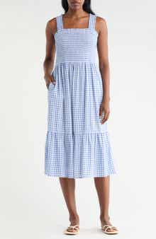 beachlunchlounge Elissa Smocked Midi Dress