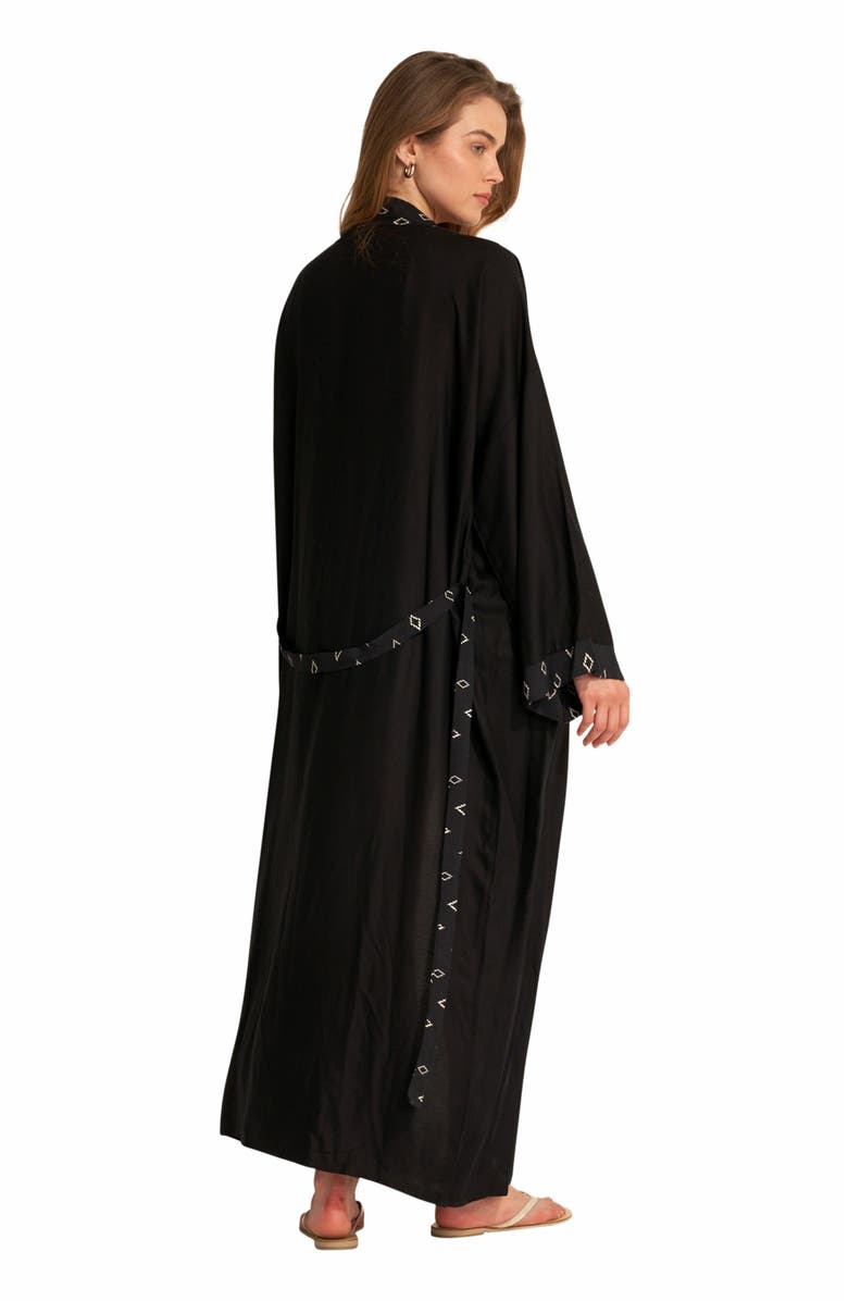 Gottex Beach Life DIAMOND MIDI SWIM COVER UP KIMONO, Alternate, color, Black