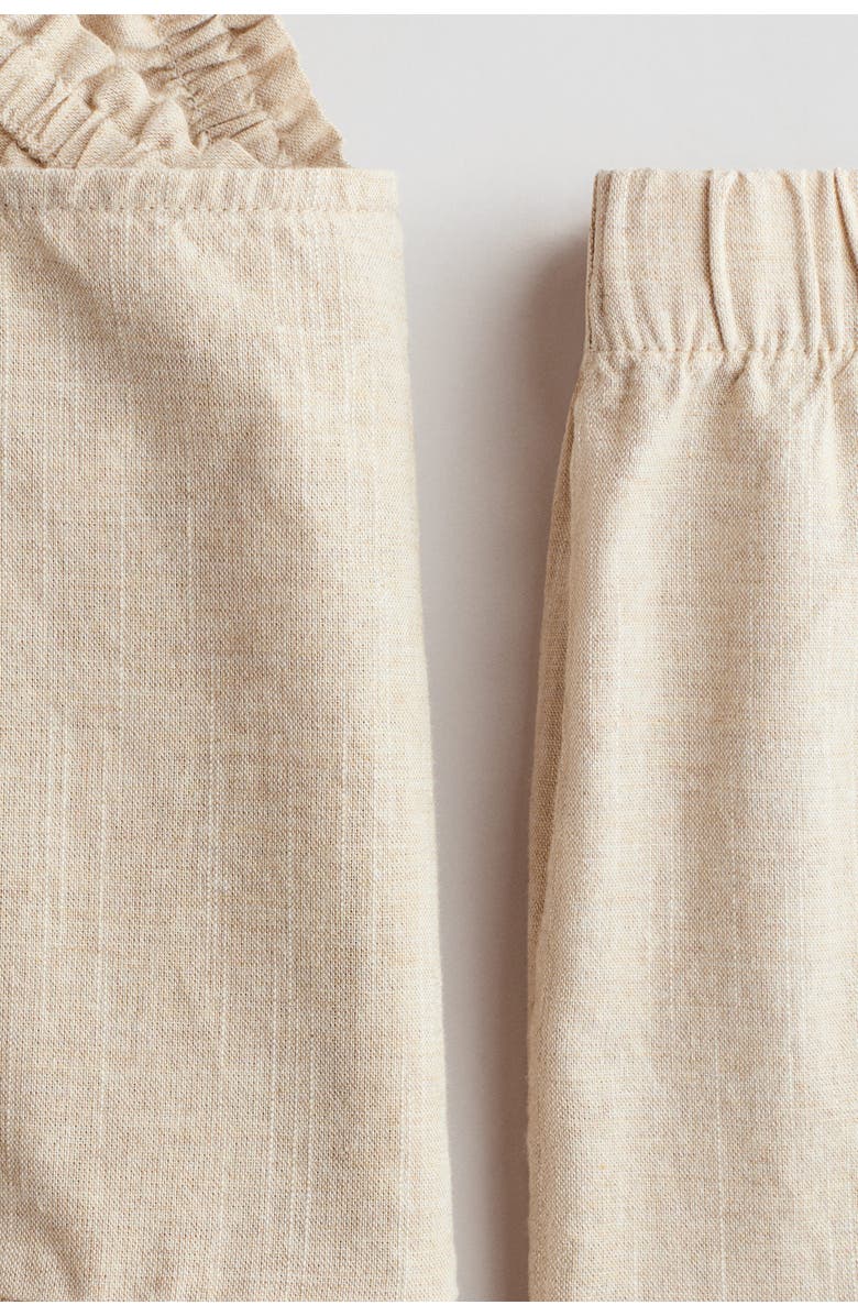 H&M 2-piece ruffle-trimmed cotton set, Alternate, color, Light Beige