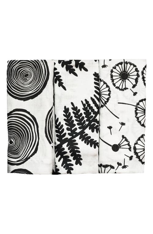 Etta Loves 3-pack Plant Sensory Organic Cotton Muslin Blankets In Plant Print