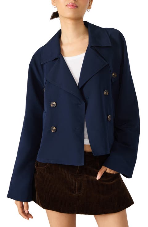 Double Breasted Short Trench Coat