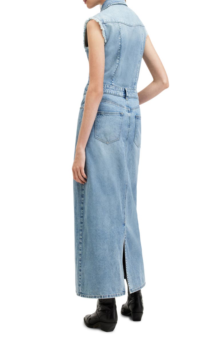 AllSaints Blair Sleeveless Denim Dress, Alternate, color, 