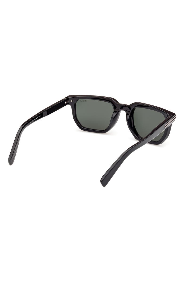ZEGNA 54mm Polarized Rectangular Sunglasses, Alternate, color, 