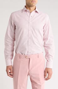 Lorenzo Uomo Trim Fit Vertical Stripe Cotton Dress Shirt