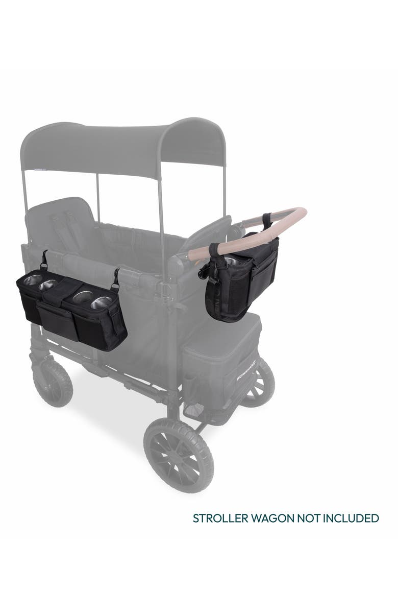 WonderFold Parent Console with Two Insulated Cup Holders, Alternate, color, Jet Black