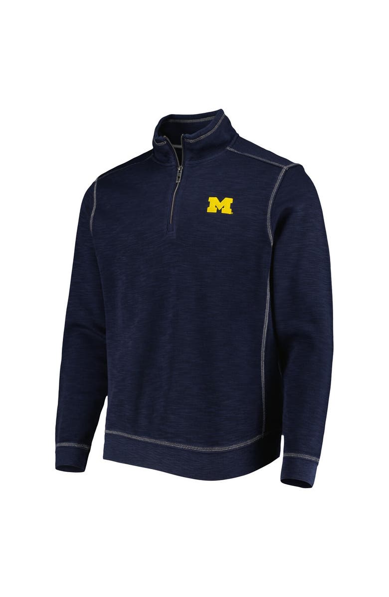 Tommy Bahama Men's Tommy Bahama Navy Michigan Wolverines Sport Tobago Bay Tri-Blend Mock Neck Half-Zip Jacket, Alternate, color,