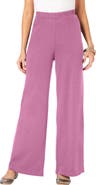 Roaman's Plus Size Pull On Wide Leg Soft Knit Pant