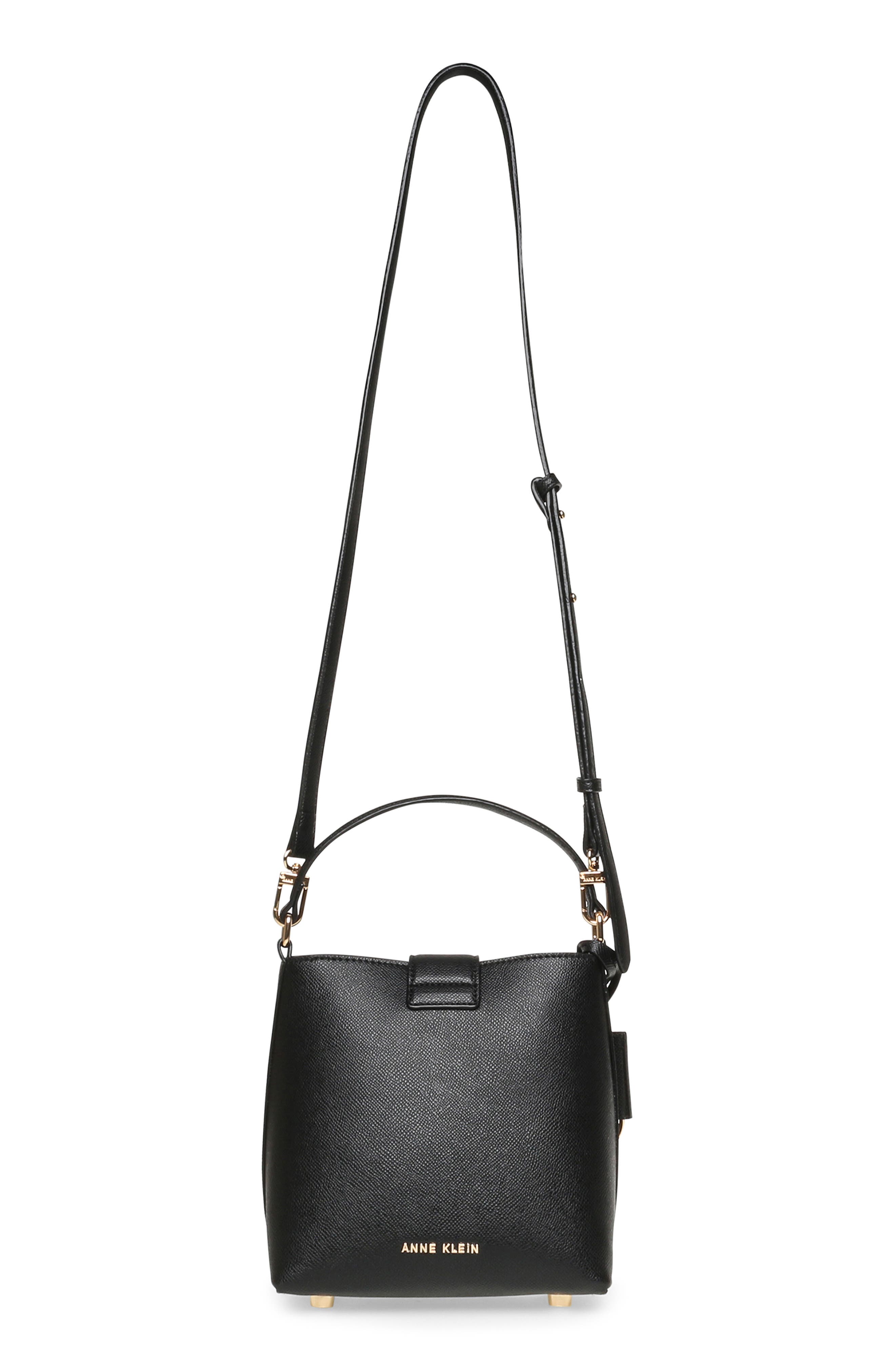 Anne Klein Small Bucket Bag, Alternate, color, Black