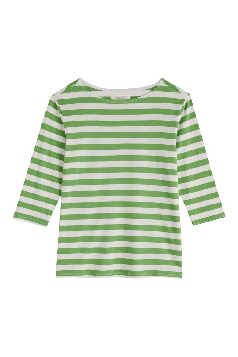 Sailor Stripe Organic Cotton Top, Alternate, color, SCALLION CLOVER LEAF