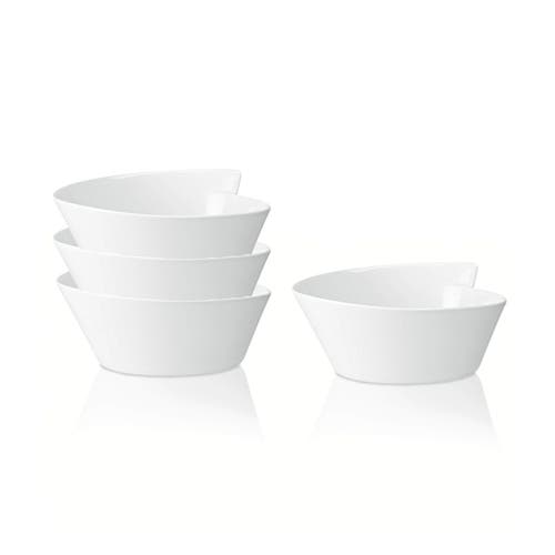 Villeroy & Boch Newwave Set Of 4large Round Rice Bowl In White
