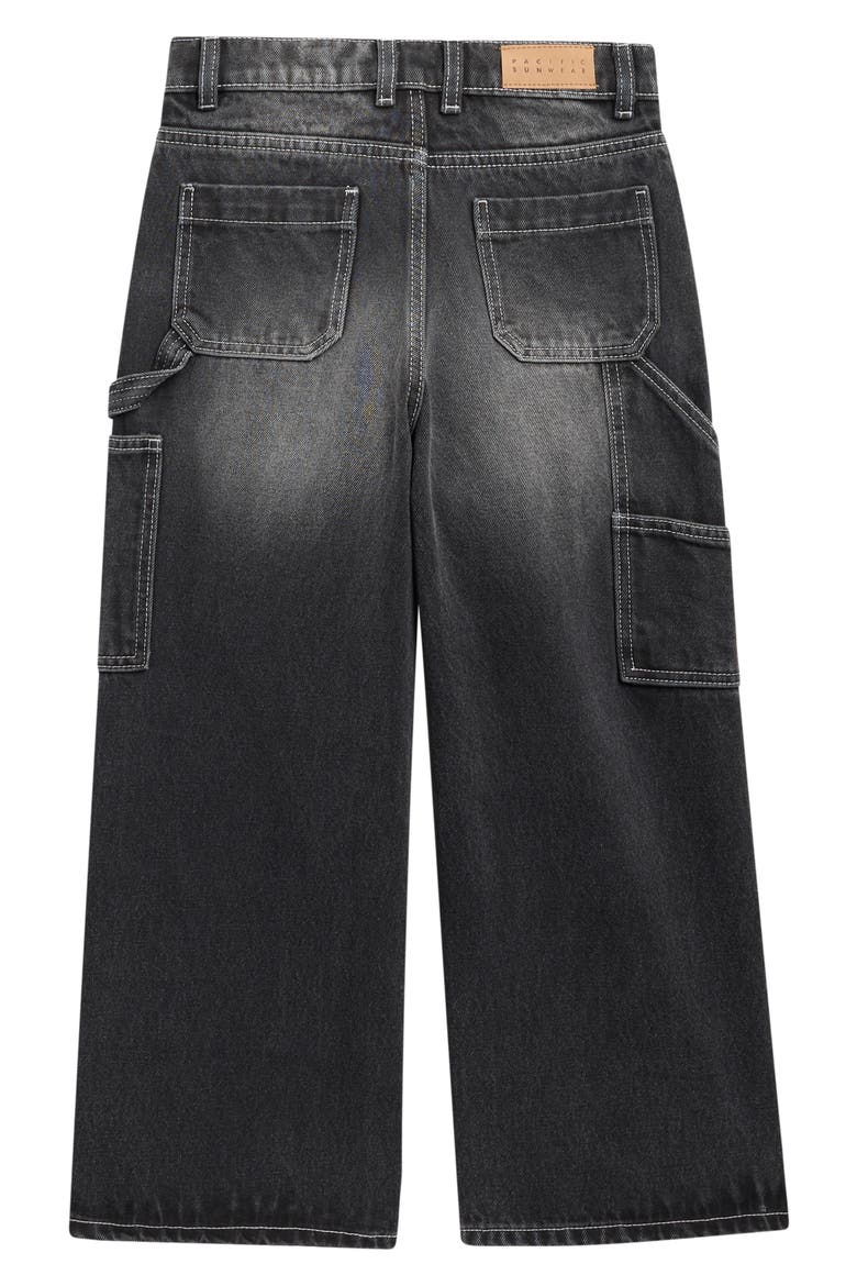 Kids' Washed Baggy Jeans, Alternate, color, BLACK