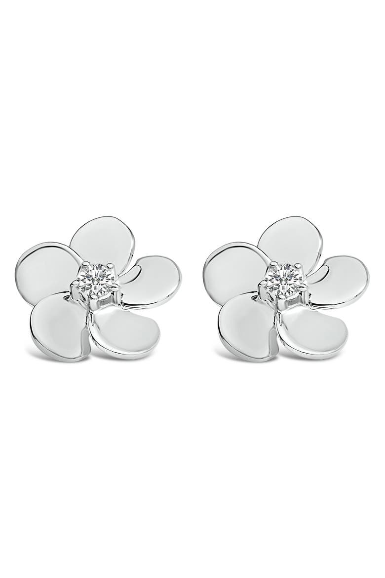 10K Gold 1/3 Cttw Lab Grown Diamond Flower Petal Stud Earrings, Main, color, White
