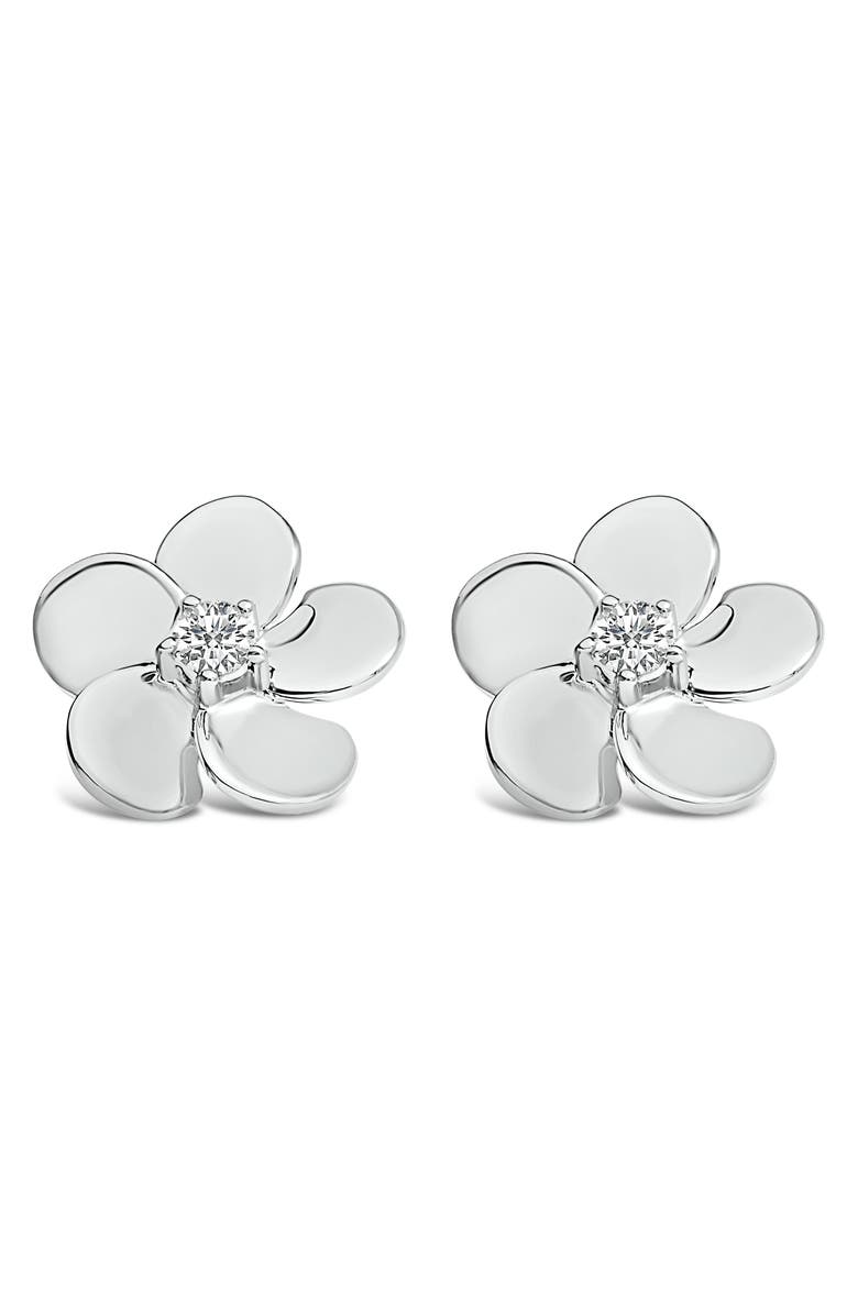 Haus of Brilliance 10K Gold 1/3 Cttw Lab Grown Diamond Flower Petal Stud Earrings, Main, color, White