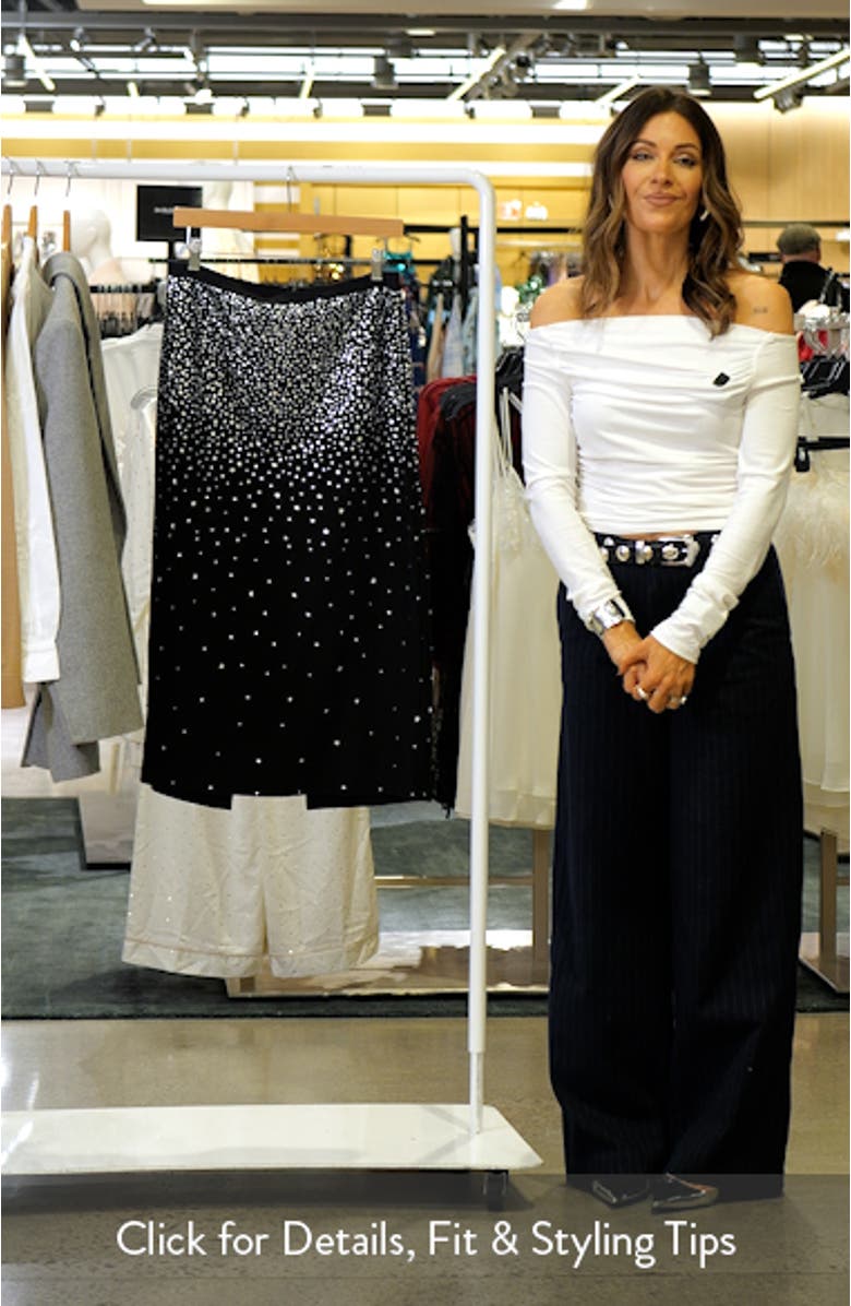 Jess Rhinestone Embellished Midi Skirt