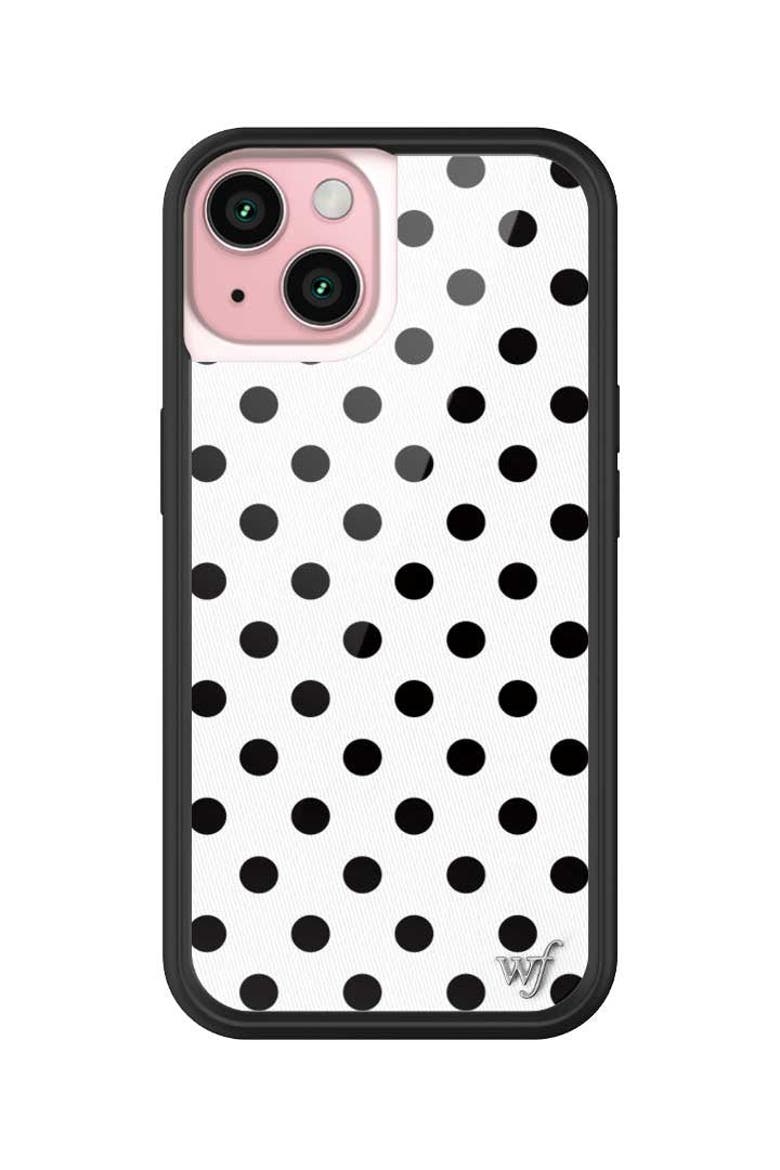 Polka Dot | White and Black iPhone Case, Alternate, color, White
