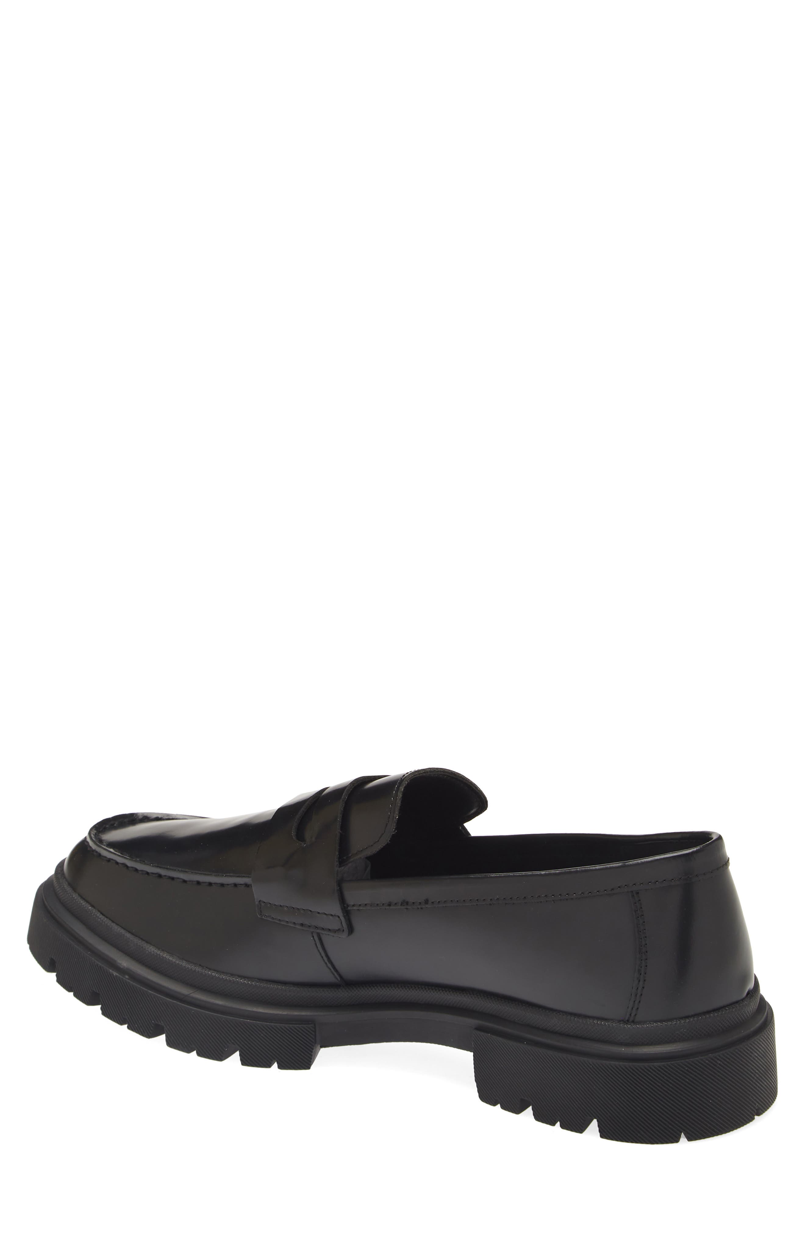 Steve Madden Zaccai Lug Sole Penny Loafer, Alternate, color, Black