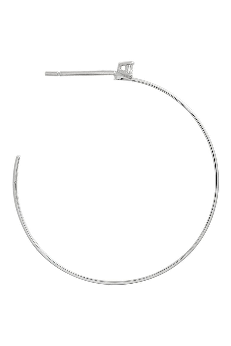 Sunrise 14K Gold Diamond Hoop Earrings, Alternate, color, WHITE GOLD/ DIAMOND