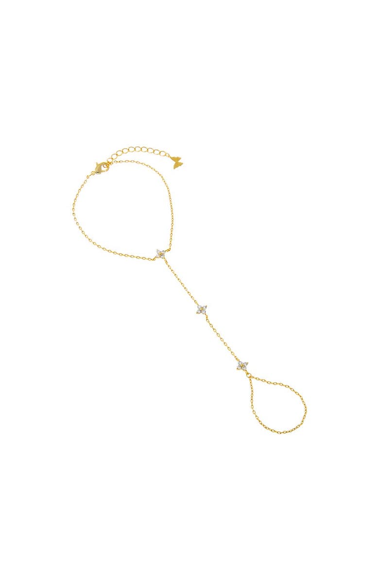 BY ADINA EDEN Dainty CZ Bezel Hand Chain, Main, color, Gold