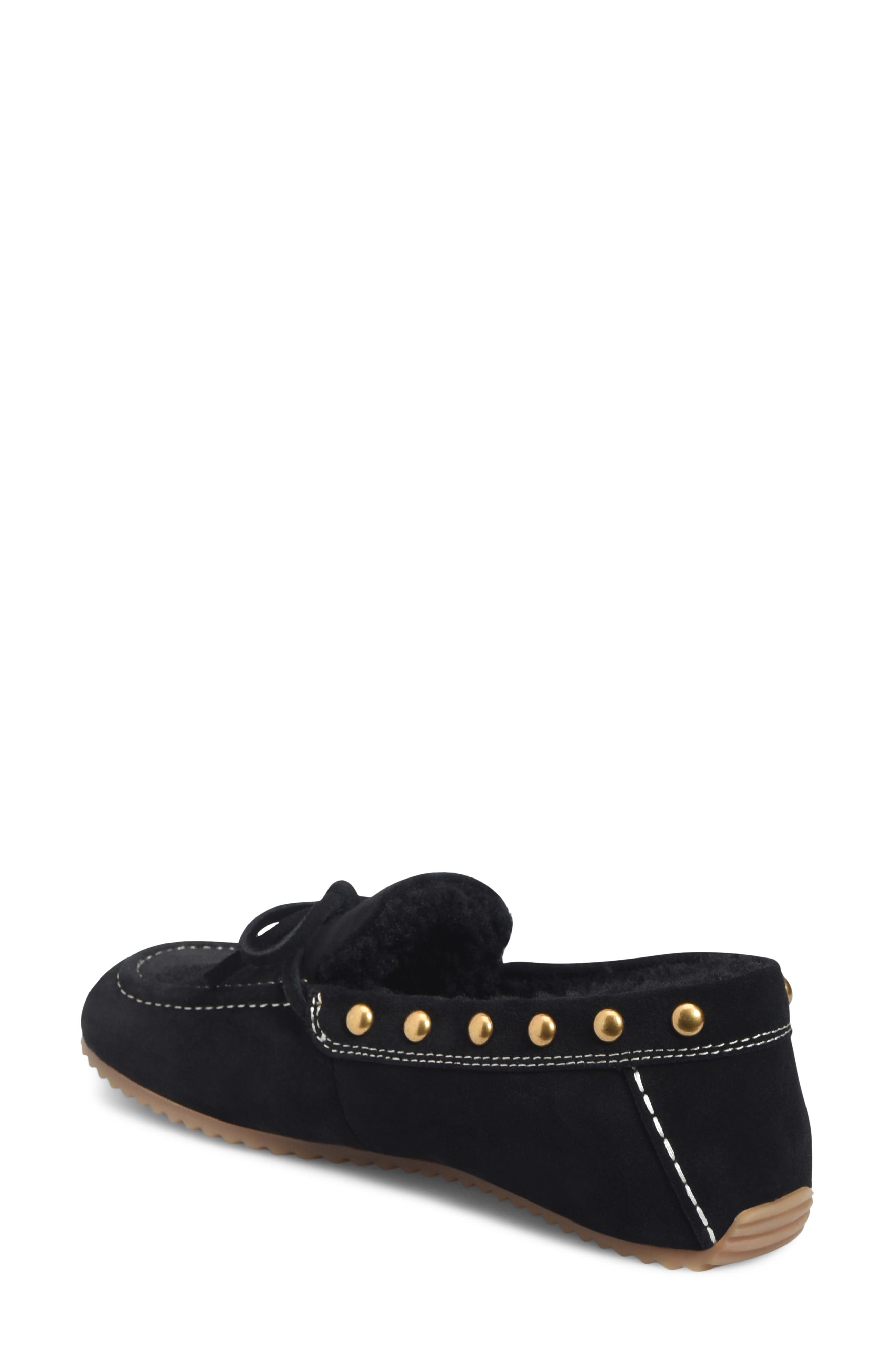 Alpine Genuine Shearling Loafer, Alternate, color, BLACK