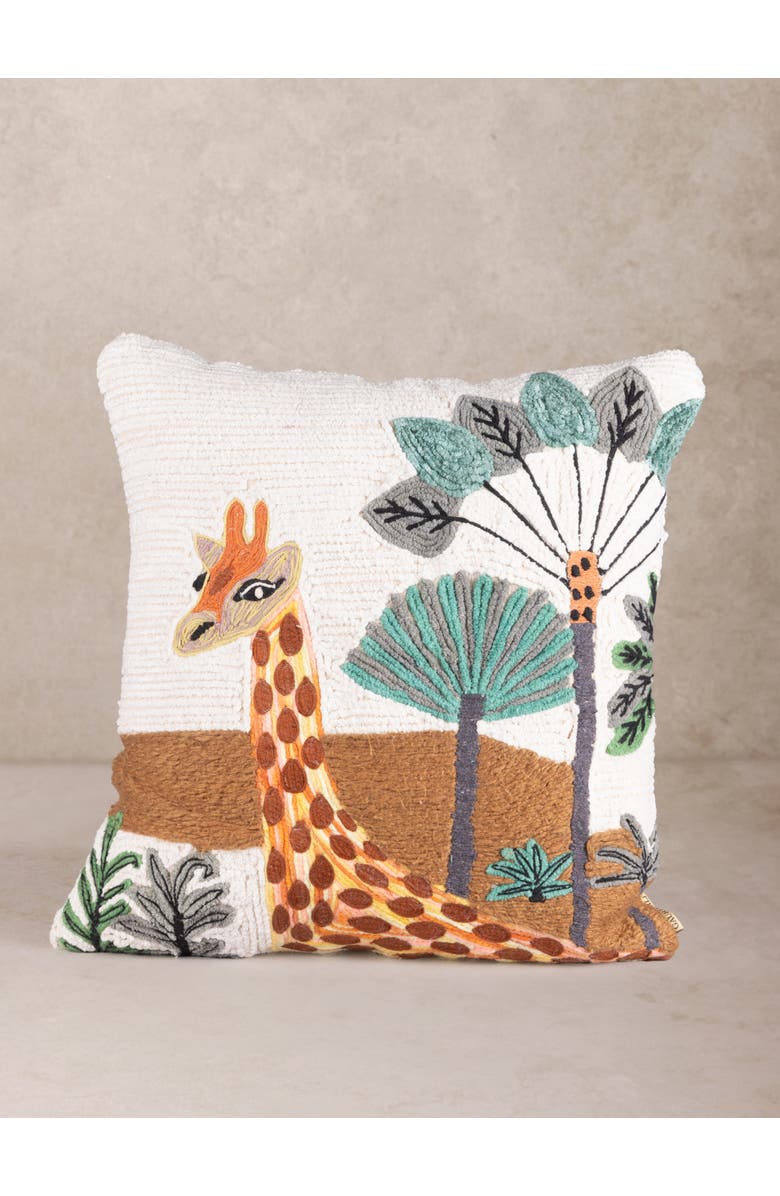 GAURI KOHLI Giraffe Throw Pillow Cover, Main, color, Multicolored