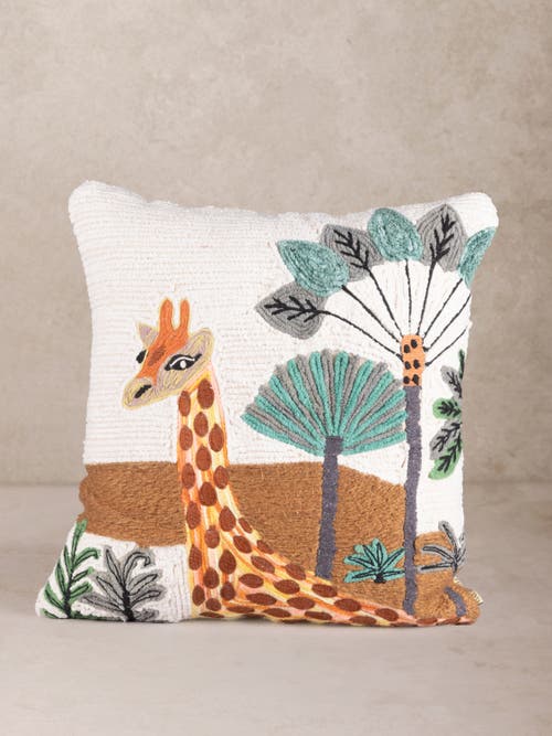 Gauri Kohli Giraffe Throw Pillow Cover In Multi