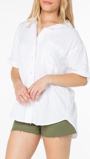 Roxy Maile Cotton Gauze Tied Button-Up Shirt