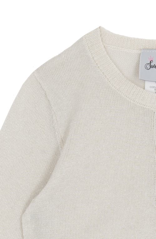 Rare Editions Kids' Metallic Knit Cardigan Sweater In Silver