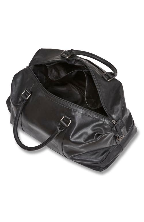 Mancini Carry-on Leather Duffle Bag In Black