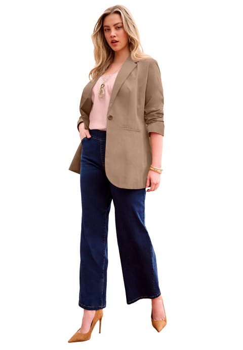 Plus Size Relaxed Boyfriend Blazer (Plus)