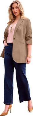 Roaman's Plus Size Relaxed Boyfriend Blazer
