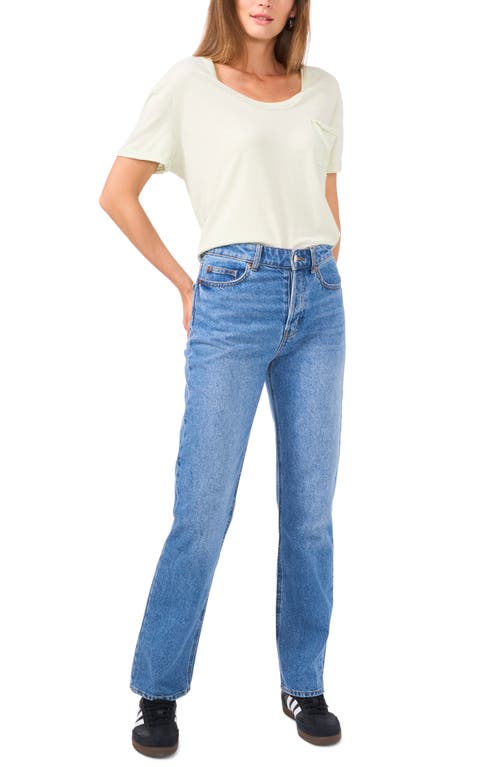 1.state Linen Blend Slub Pocket T-shirt In Mint Leaf