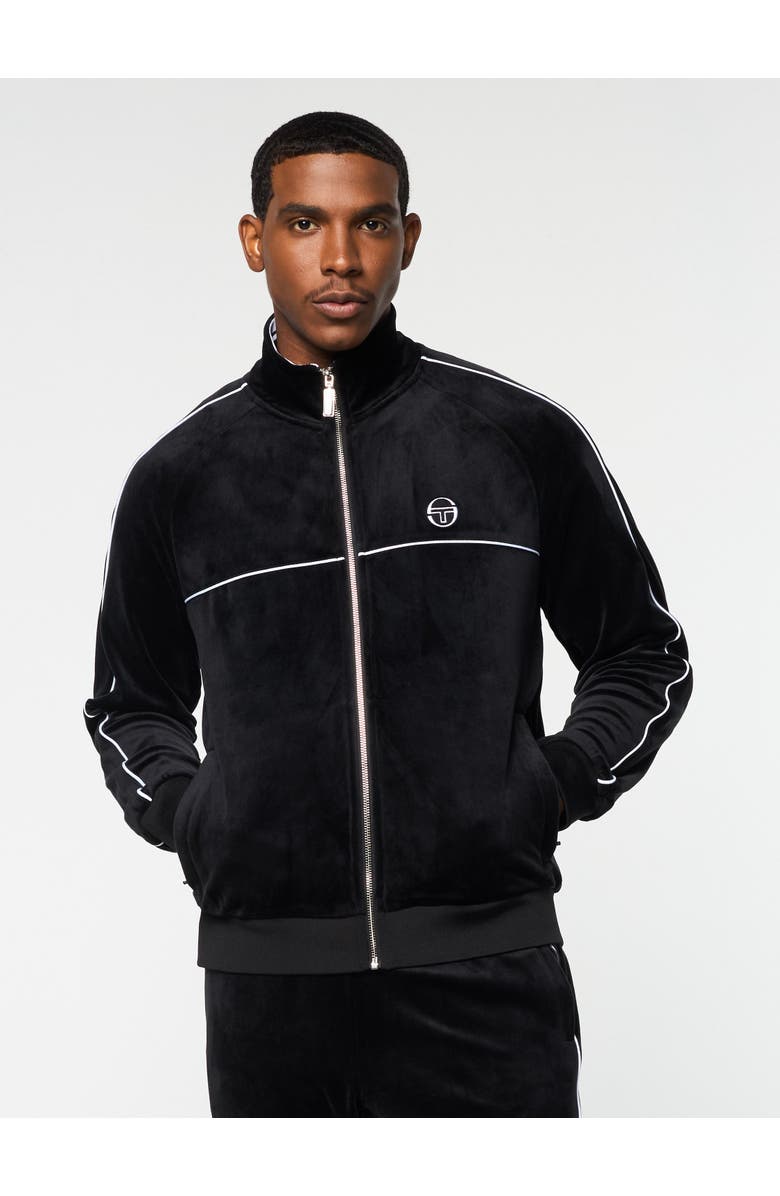 Sergio Tacchini Lioni Velour Track Jacket, Main, color, Black Beauty