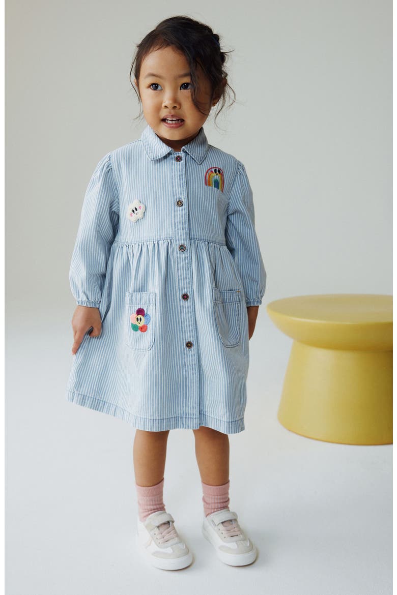 Kids' Denim Shirtdress, Alternate, color, BLUE