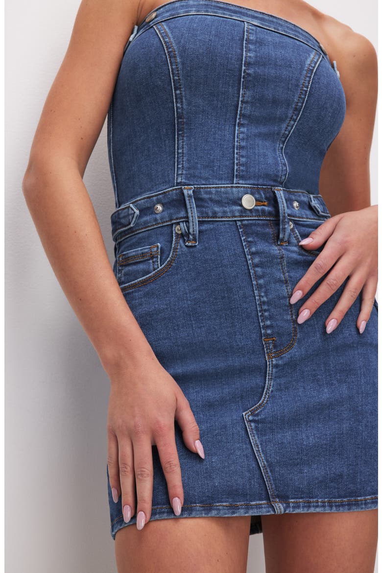 Denim Tube Minidress, Alternate, color, INDIGO594