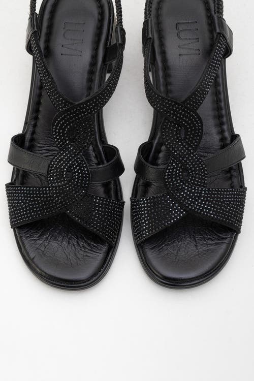 Forever & Always Shoes Dolen Leather Chunky Sandal In Black