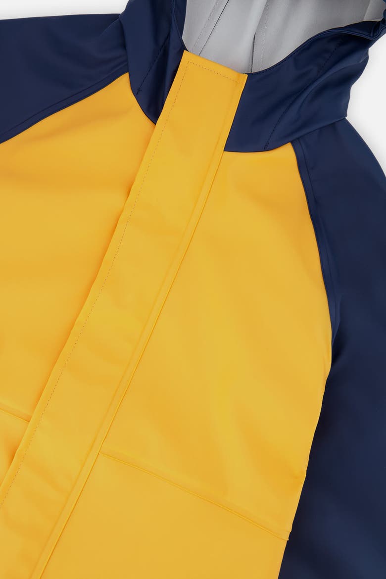 Rain Hooded Reflective Sleeve Jacket, Alternate, color, Yellow