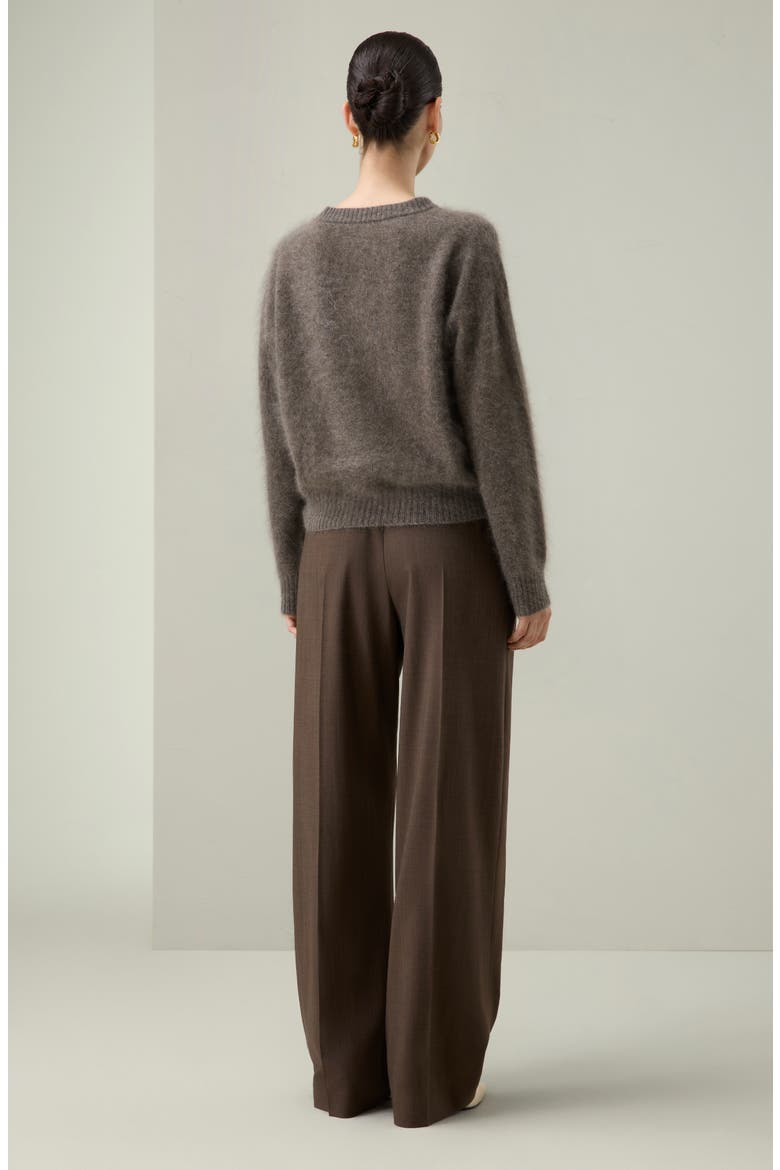 Brushed Two-Tone Seamless Cashmere Sweater, Alternate, color, Truffle