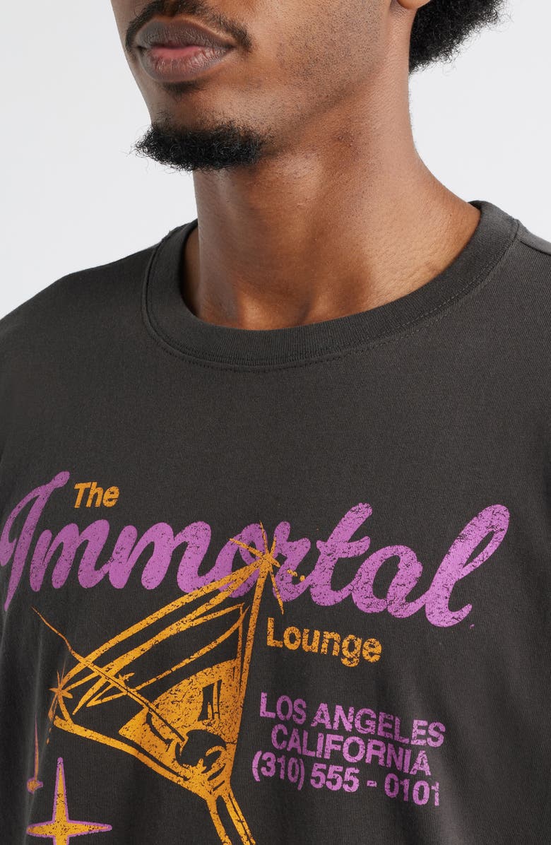 The Forecast Agency Immortal Lounge Crop Cotton Graphic T-Shirt, Alternate, color, Pirate Black