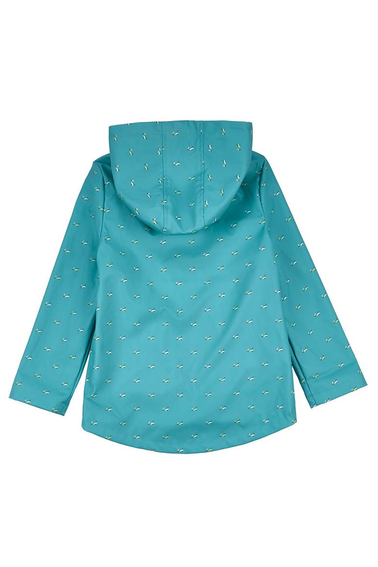 Lined Raincoat with Attached Self-Storage Pouch, Alternate, color, Teal