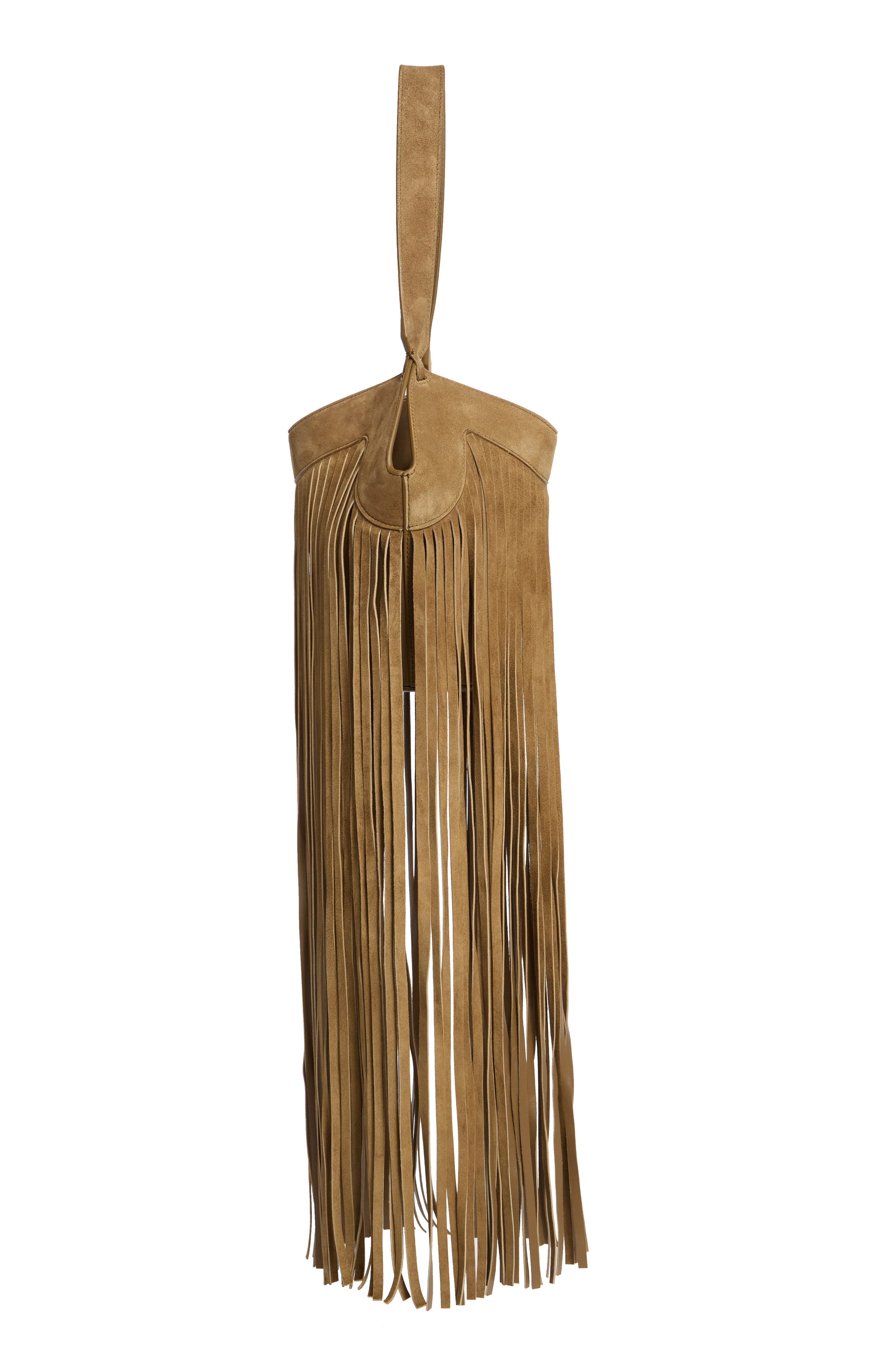 Nano Lotus Fringe Suede Tote, Alternate, color, MUD