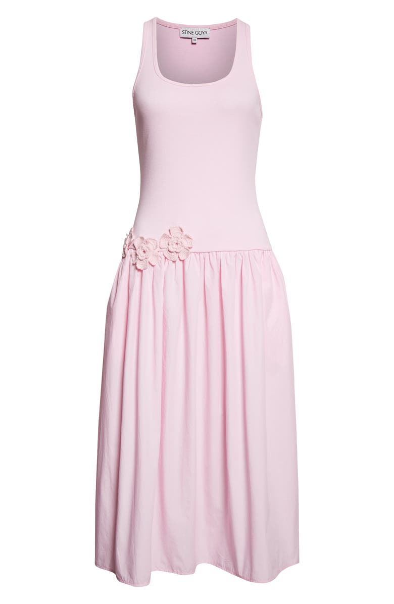 Stine Goya Mixed Media Tank Midi Dress, Alternate, color, Cherry Blossom